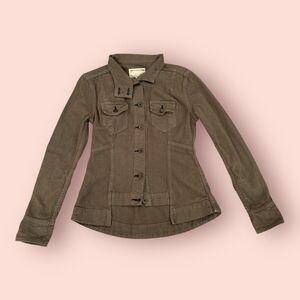 Rag & Bone Denim Jacket Womens Size XS Army Green Button Front